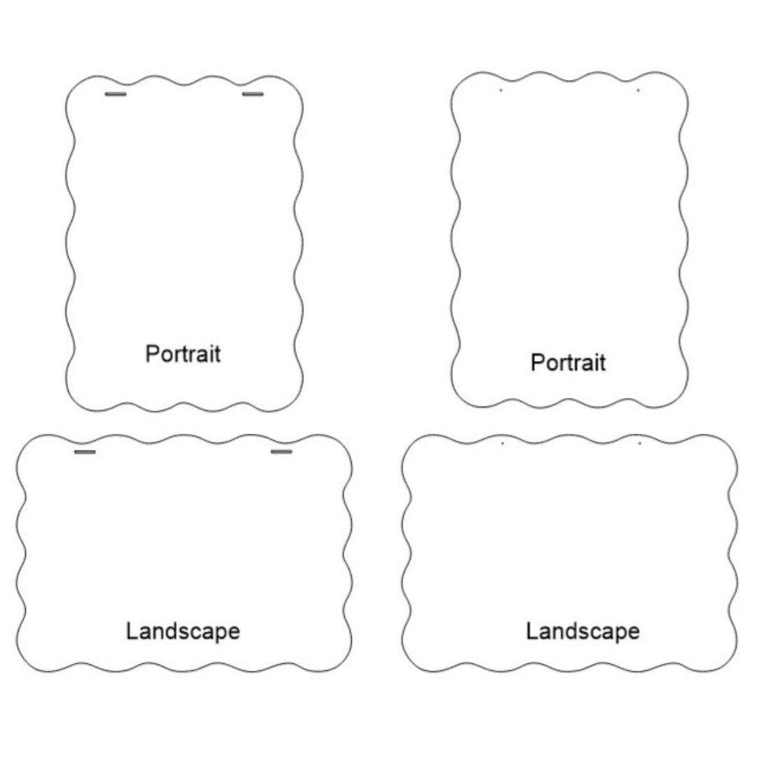 A1 Acrylic Blank Wavy Rectangle
